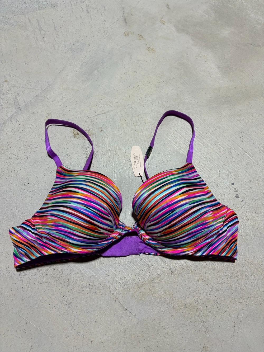 Victoria’s Secret NWT Multicolor Striped Plunge bra 36B